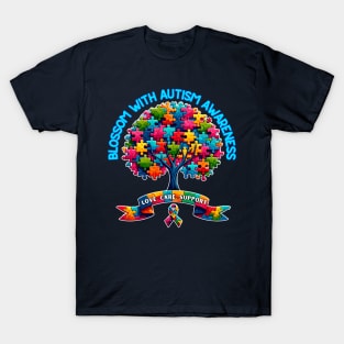 Blossom with autism awareness T-Shirt